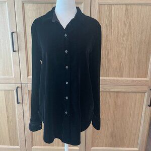 Gap Black Velvet long sleeved Button-up Boyfriend shirt